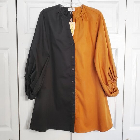 Crosby by Mollie Burch Liv Color Block Split Round Neck 3/4 Sleeve Butto… - Picture 4 of 9